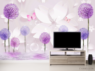 Фотообои Фиолетовые 3д одуванчики - 2