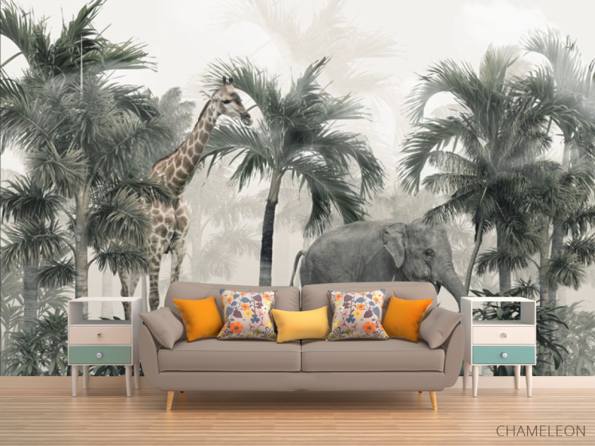 Фотообои Пальмы и тропические животные - 1
