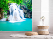 Фотошпалери водоспад і бірюзове озеро - 2