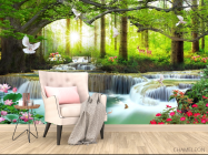 Фотообои Лесной водопад - 4