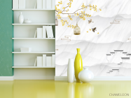 Фотошпалери Гілка гінкго та птиці в клітці - 3