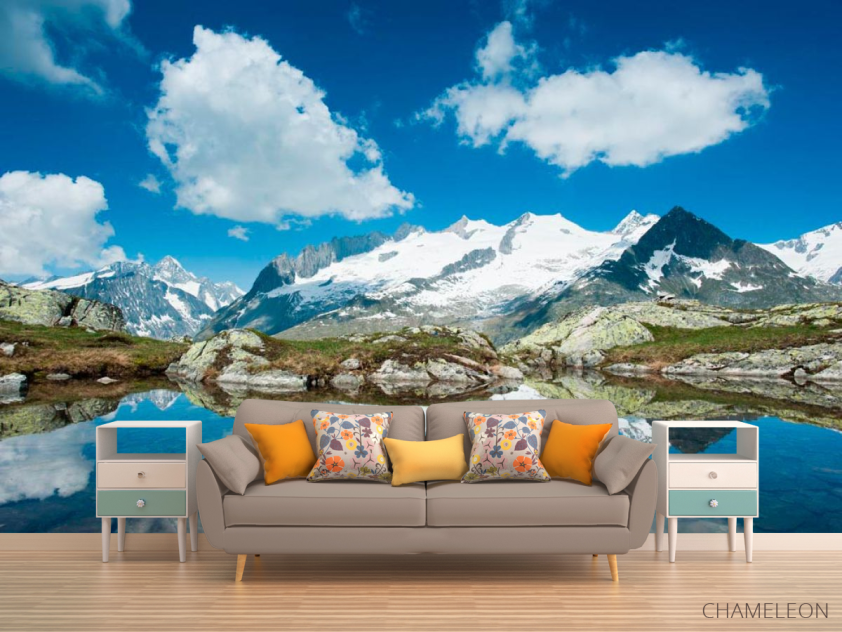 Фотообои Снег, горы, тучи - 1