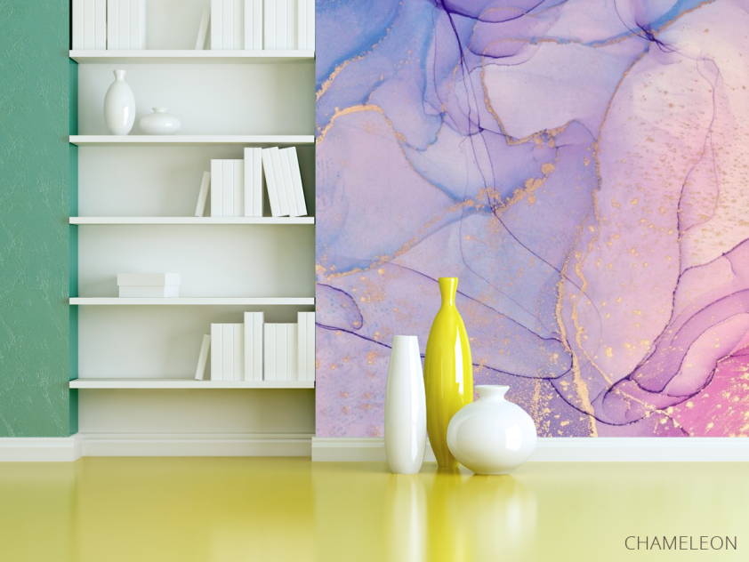 Фотошпалери рожево-фіолетовий Fluid art - 3