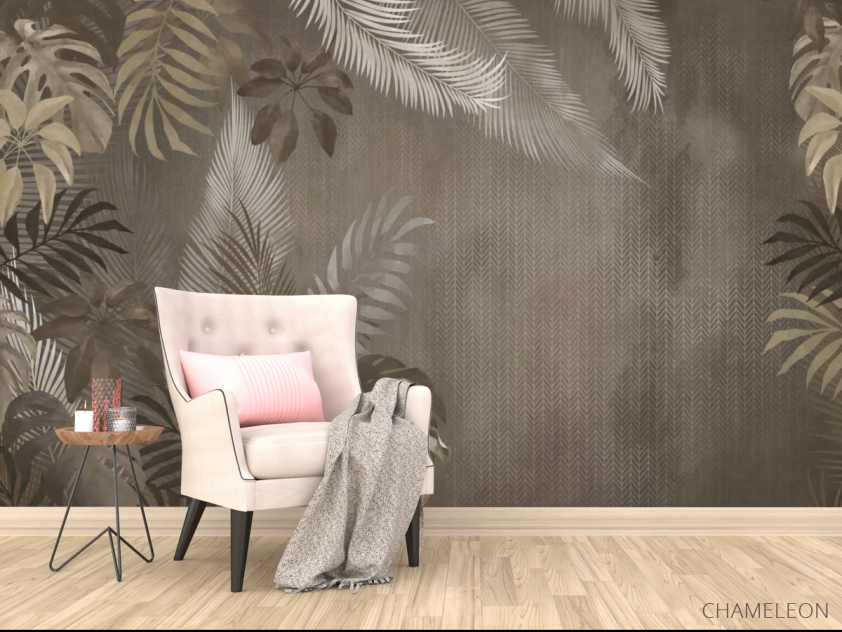 Фотообои Коричневые тропические листья - 4