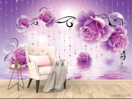 Фотообои Фиолетовые 3d цветы - 4
