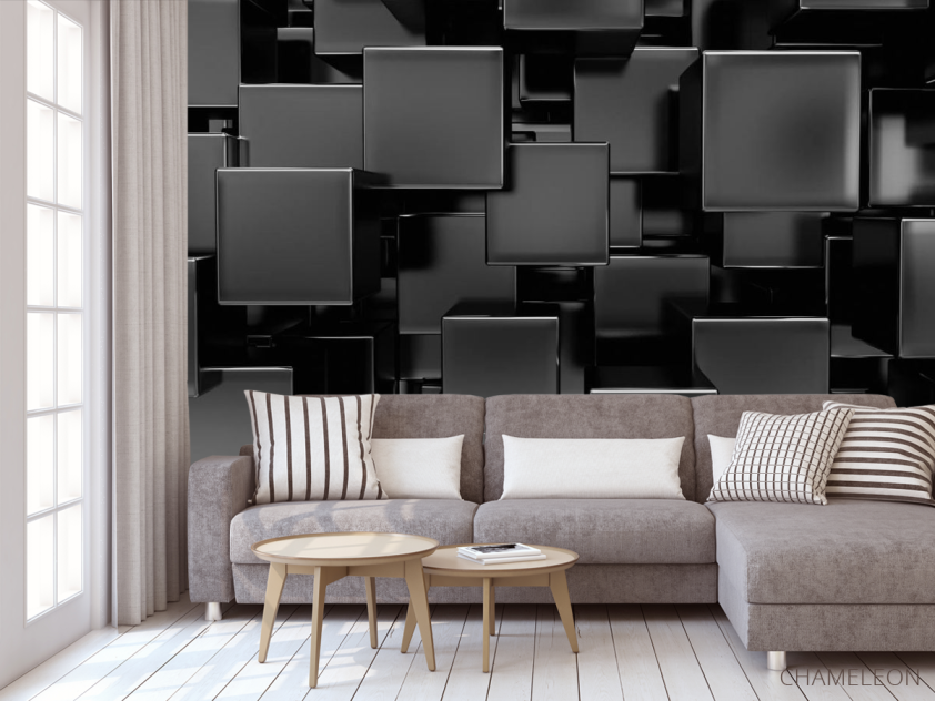 Фотообои Черные лаковые кубы - 3