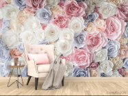 Фотообои 3D бумажные розы - 4