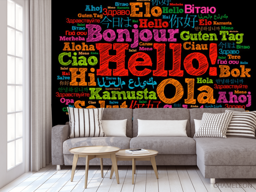 Фотообои Приветсвие на разных языках - 3