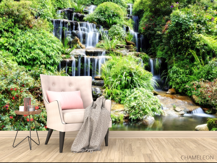 Фотообои водопад среди зелени - 4