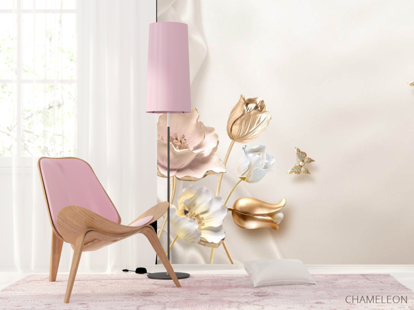 Фотошпалери Золоті квіти 3д - 4