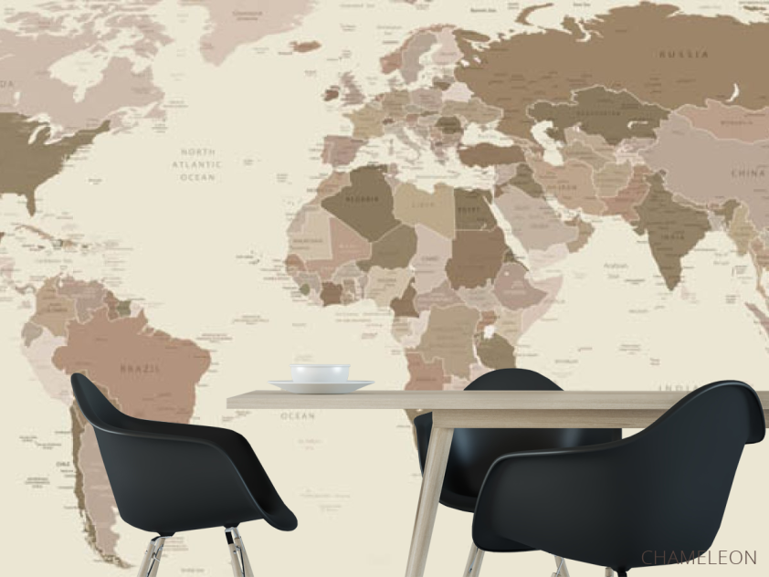 Фотошпалери коричнева карта - 1