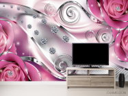 3д фотообои Розы с камнями - 2