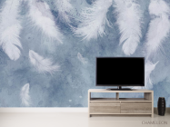 Фотообои Голубые воздушные перья - 2