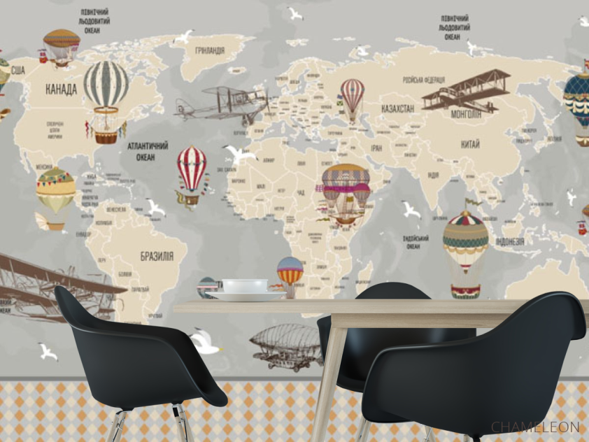 Шпалери в дитячу Карта - 1