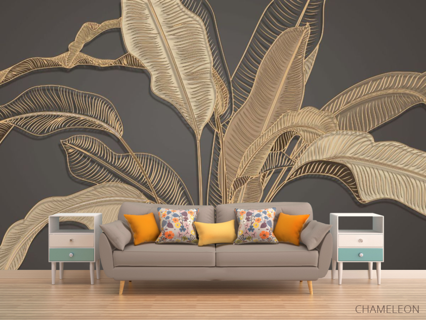 Фотообои золотые листья - 1