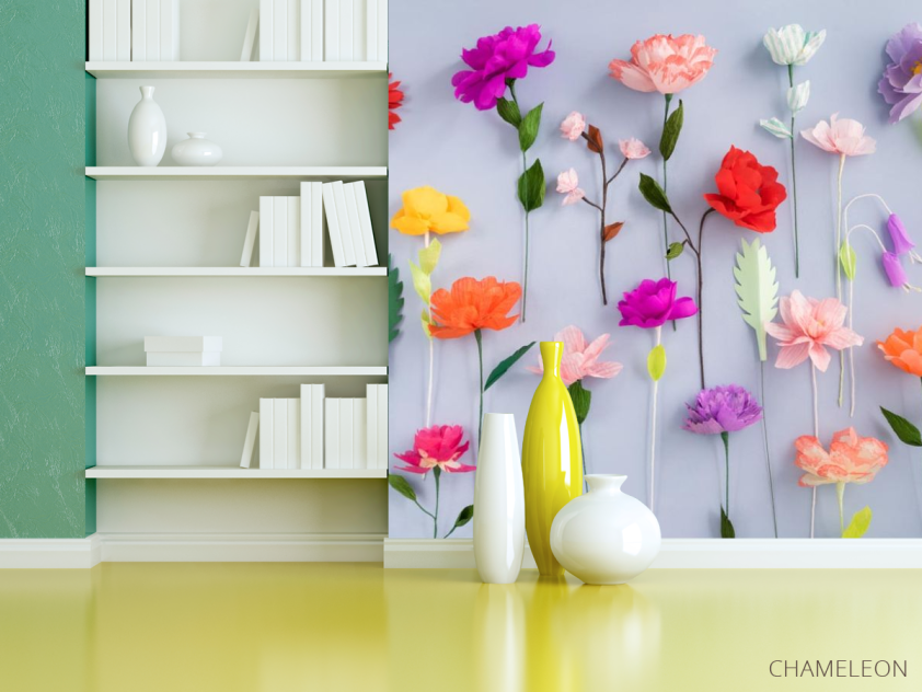 Фотошпалери об'ємні штучні квіти - 3