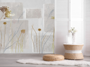 Фотошпалери сушені квіти на сірому дизайнерському тлі. - 2