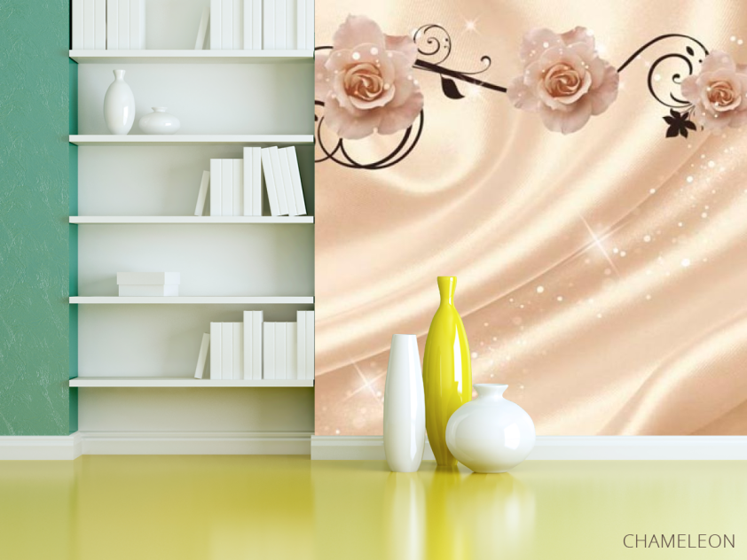 Фотошпалери Троянди на атласі 3d - 3