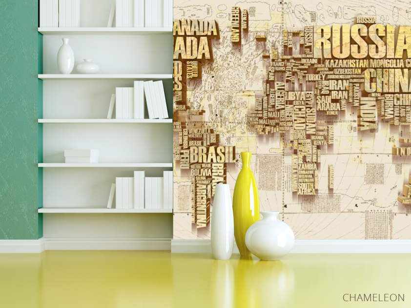 Фотошпалери Карта із золотого тексту - 3