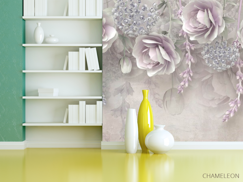 Фотошпалери Фіолетові квіти 3д - 3