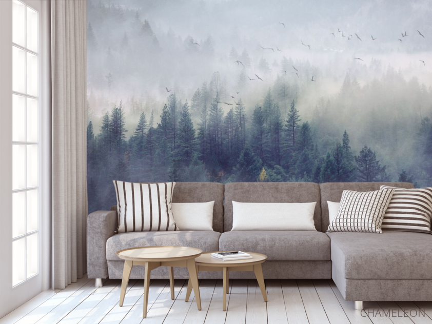 Фотообои лес, туман - 3