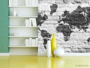 Фотошпалери Картами світу на тлі цегли - 3