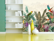 Фотошпалери папуги і тропічні листя - 3