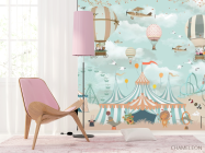 Фотошпалери повітряні кулі над куполом цирку - 4