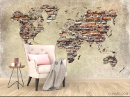 Фотообои Карта из кирпичей - 4