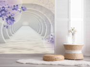 Фотошпалери Тунель з фіолетовими квітами - 2