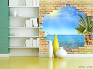 Фотошпалери Море за цегляною стіною - 3