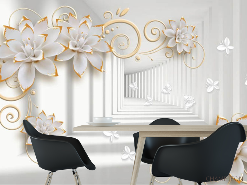 Фотошпалери 3D брошки і тунель - 1