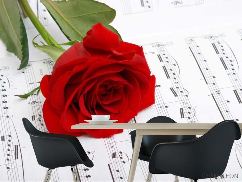 Фотошпалери Троянда на нотах - 1