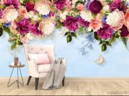 Фотообои Яркие цветы с потолка - 4