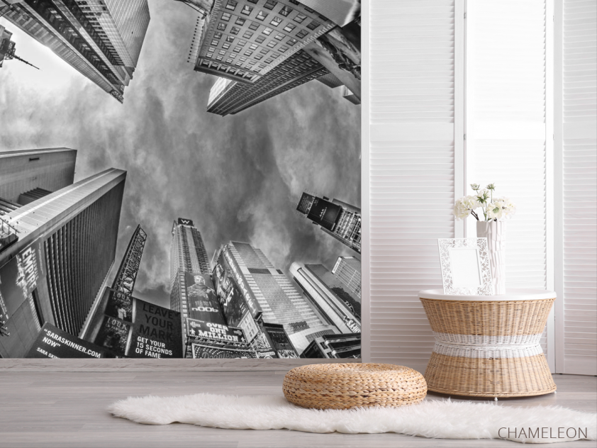 Фотошпалери верхівки хмарочосів сірі - 2