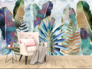 Фотообои золото тропические листья - 4