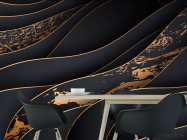 Фотошпалери золоті абстрактні хвилі - 1