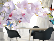 Фотошпалери 3d орхідея і коридор - 1
