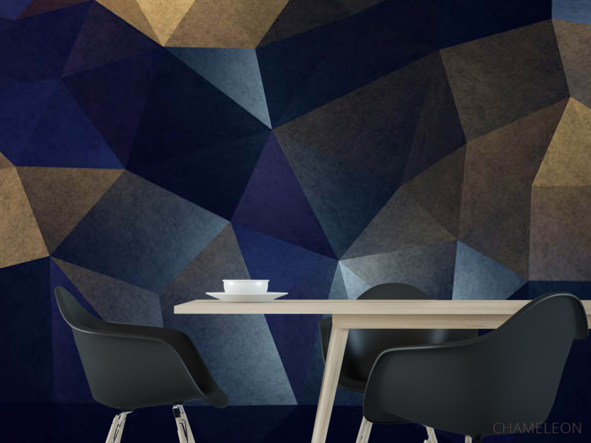 Фотошпалери 3Д стіна з ромбів - 1