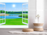 Фотошпалери озеро за вікном - 2