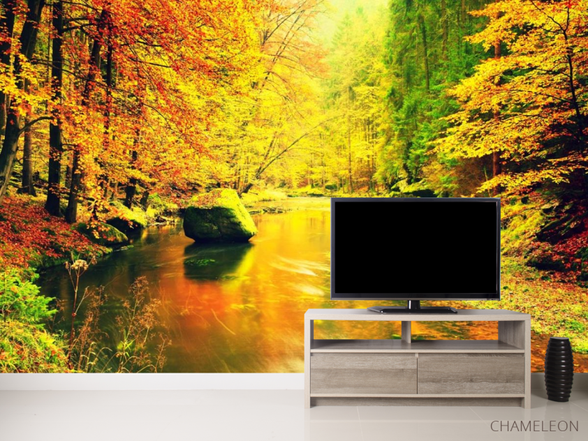 Фотообои желтый осенний лес - 2