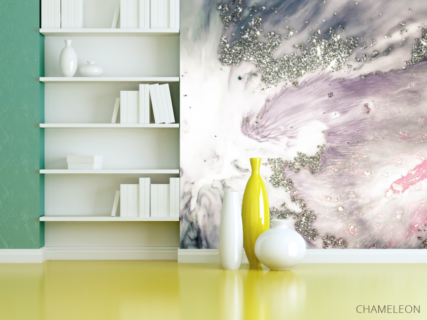Фотошпалери fluid art з сріблом - 3