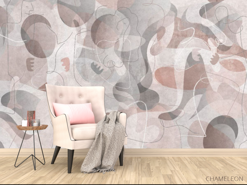 Фотообои Геометрические силуэты красные - 4