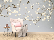 Фотообои Ветки магнолии в японском стиле - 4