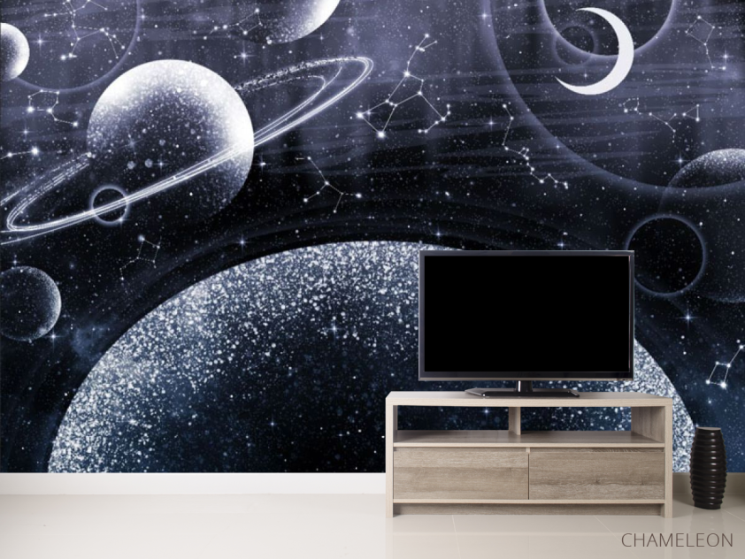 Фотообои Дизайнерские планеты бежевый оттенок - 2