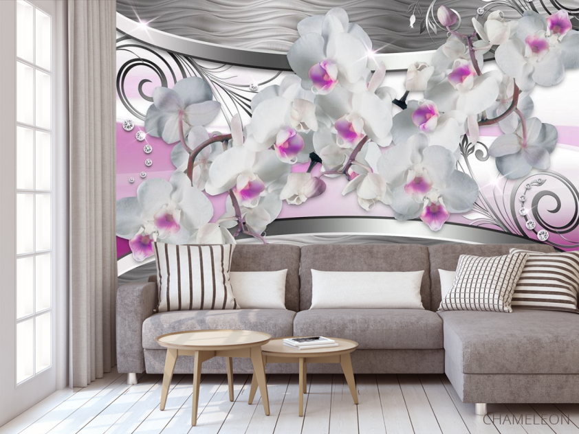 Фотообои Орхидея и абстракция 3d - 3