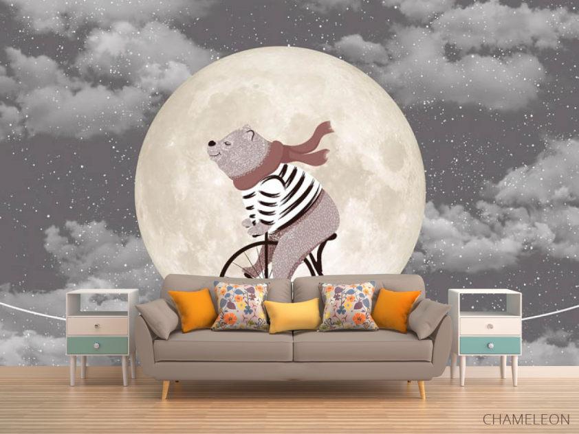 Фотообои Мишка на велосипеде - 1