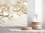 Фотошпалери Білі квіти 3d - 2