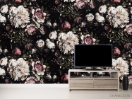 Фотообои Классические цветы на черном фоне - 2