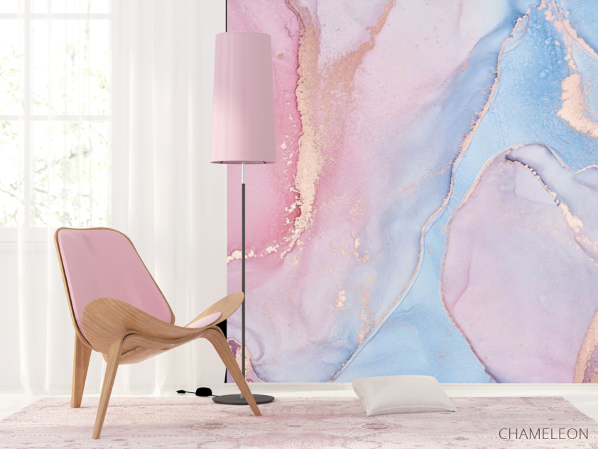 Фотошпалери рожевий флюїд арт - 4